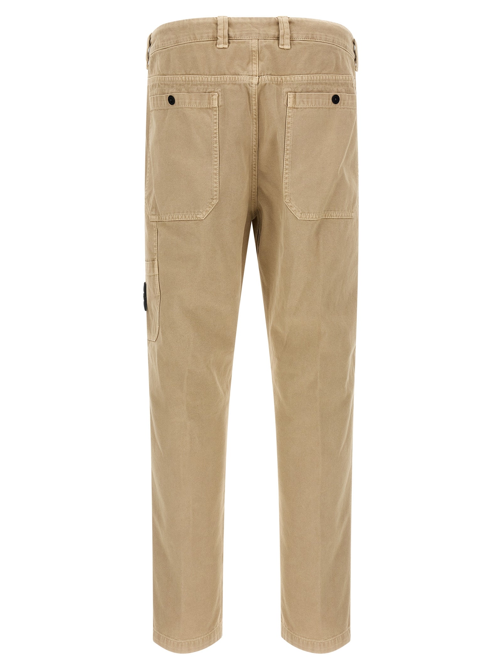Stone Island 100% cotton chinos in beige — view 2