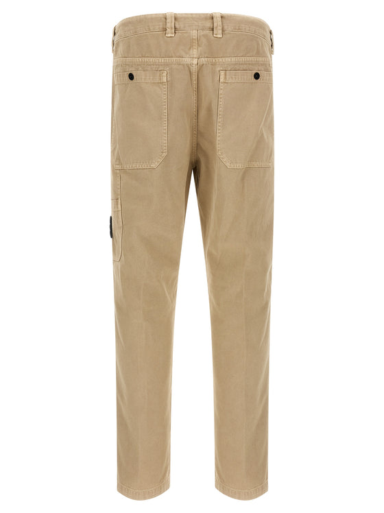 Stone Island Garment-Dyed Cotton Chinos — Beige