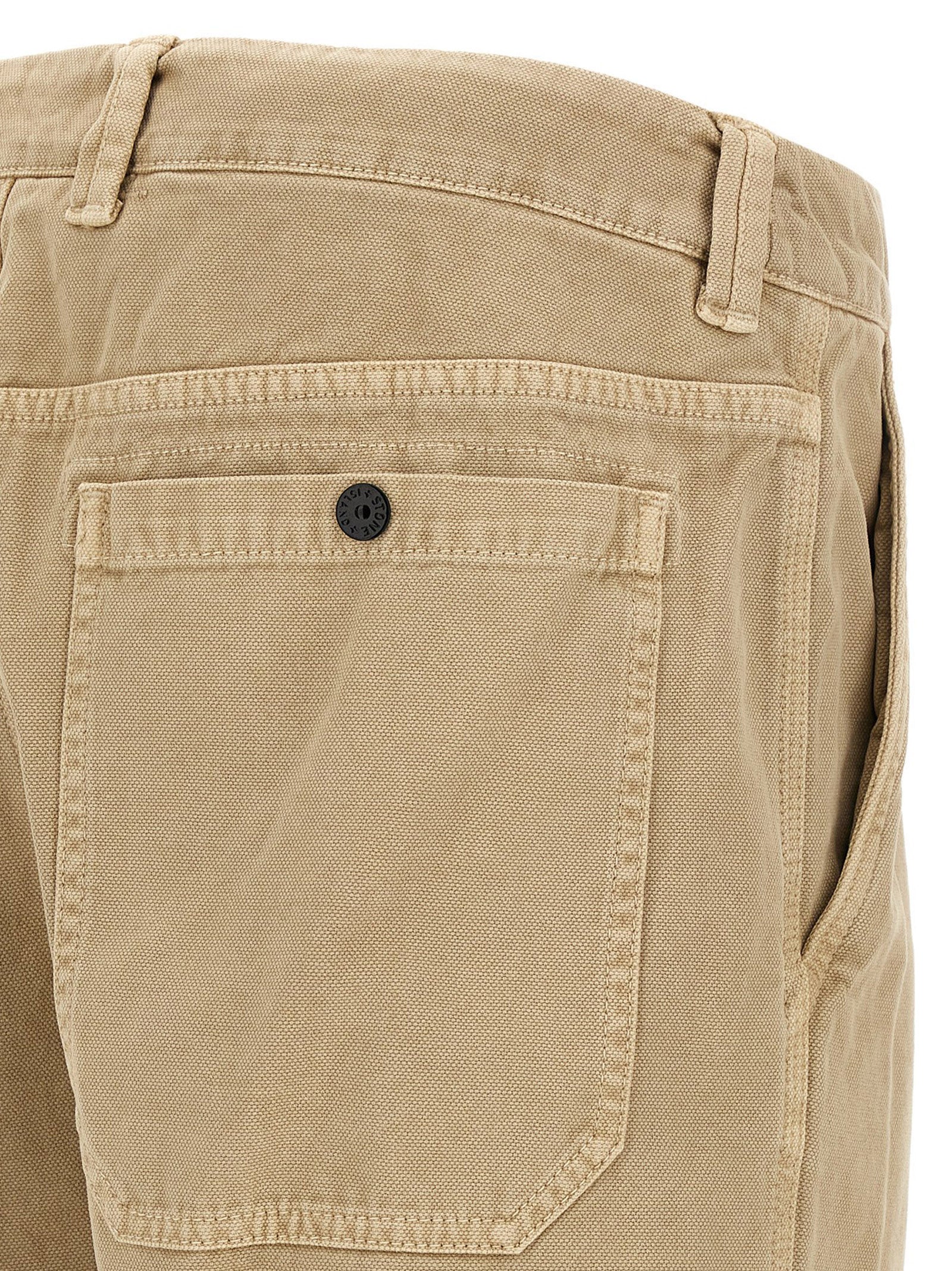Stone Island 100% cotton chinos in beige — view 4