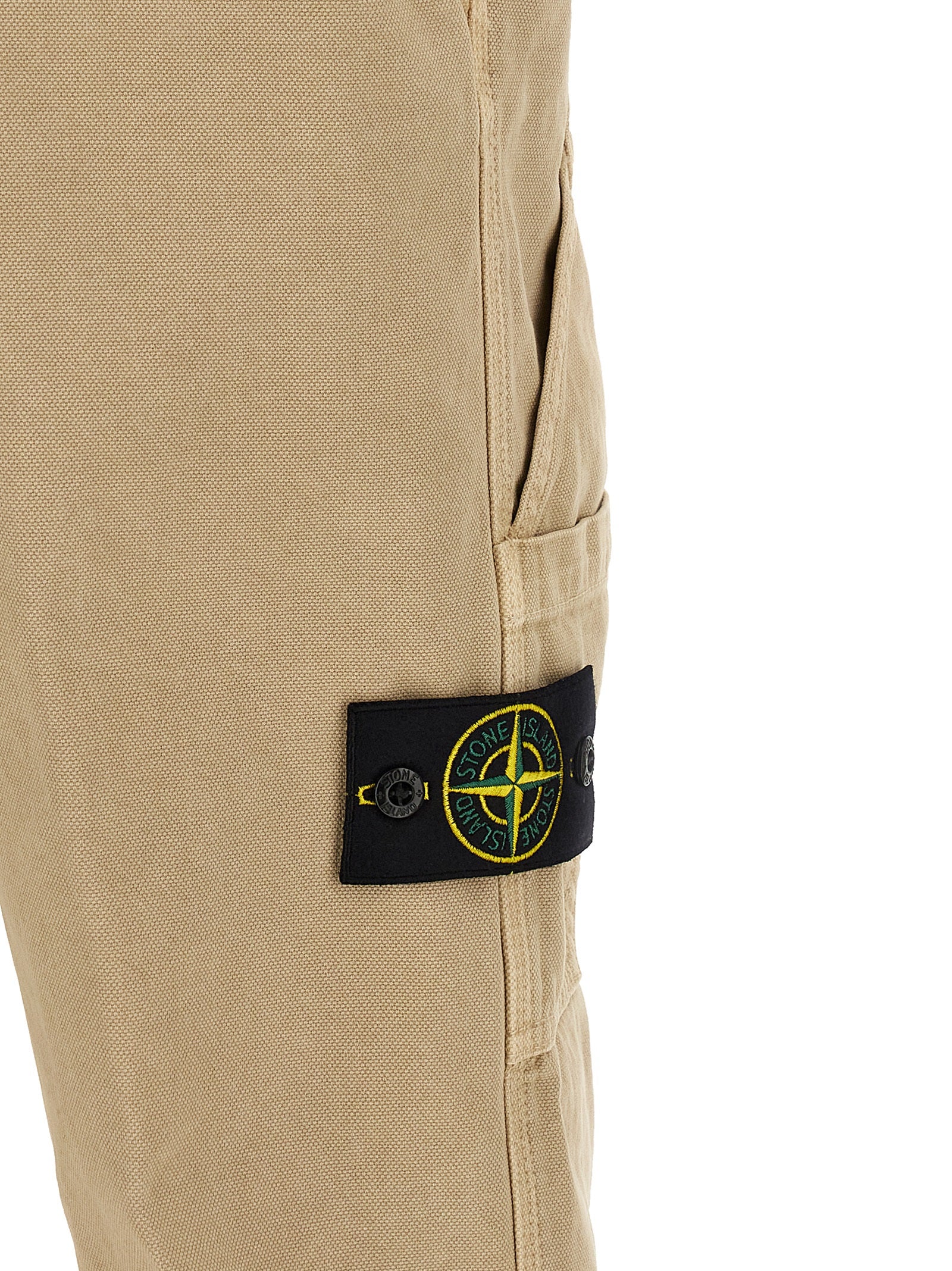 Stone Island 100% cotton chinos in beige — view 5