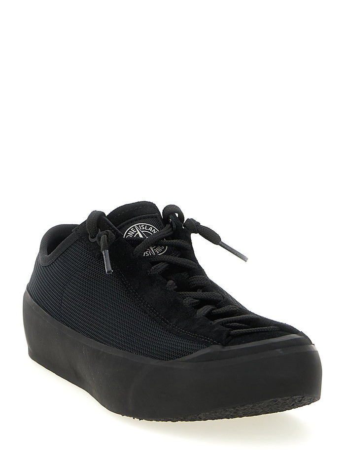 Stone Island 100% Calfskin Leather sneaker in black — view 2