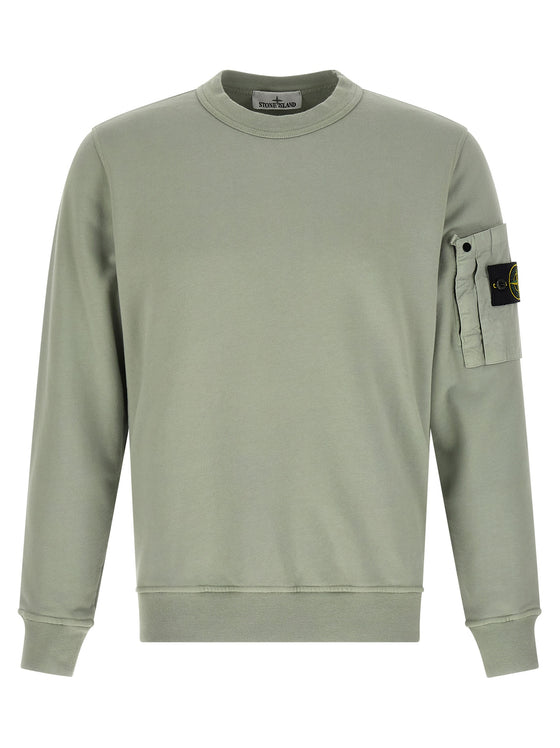 Stone Island Logo Pocket Cotton Sweatshirt — Green