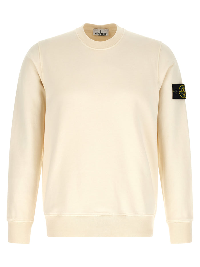 Stone Island 100% organic cotton sweatshirt in beige