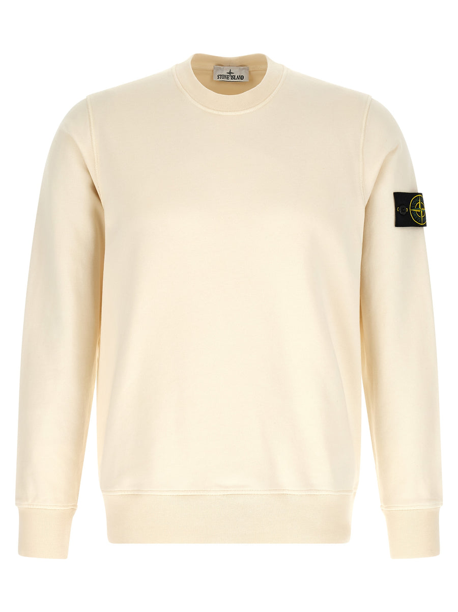 Stone Island 100% organic cotton sweatshirt in beige