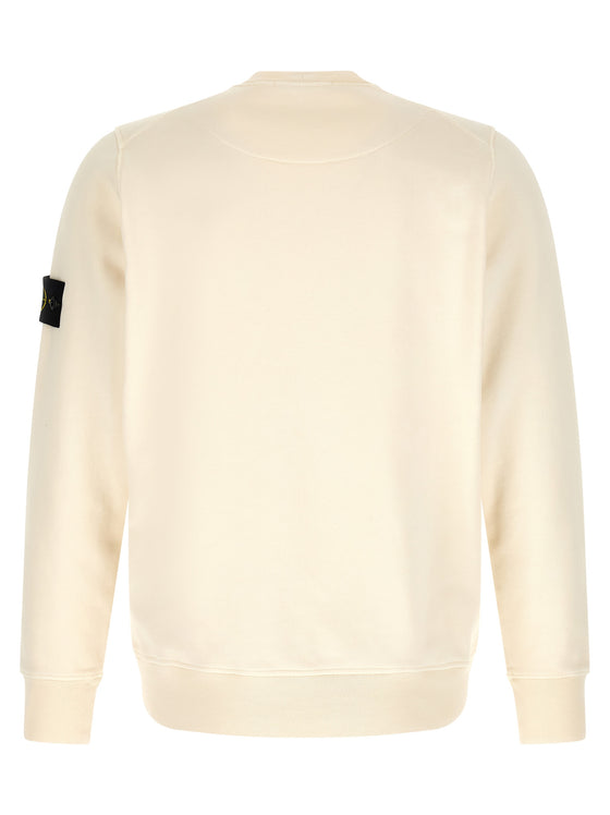 Stone Island Organic Cotton Crewneck Sweatshirt — Beige