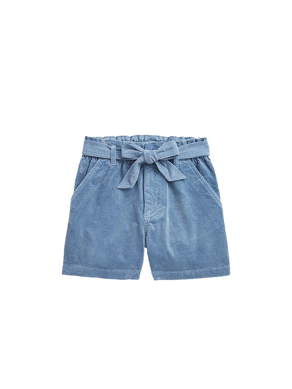 Shorts Paperbag Flat Front Denim Cotton