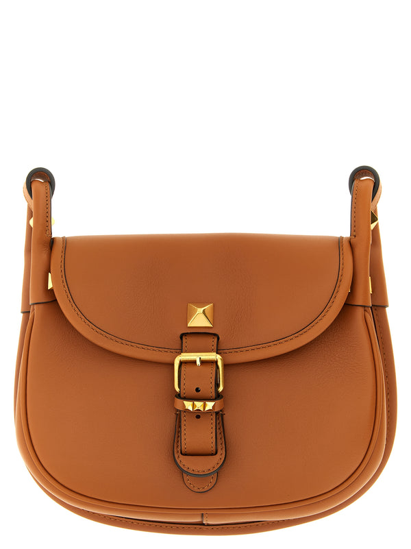Valentino Garavani 100% calfskin leather shoulder bag in brown