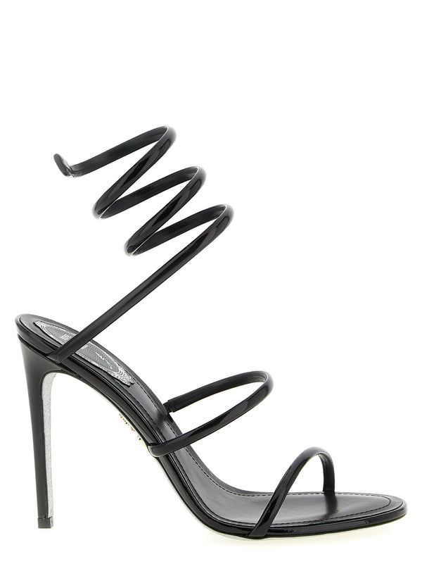 Rene Caovilla 100% Calfskin Leather sandal in black
