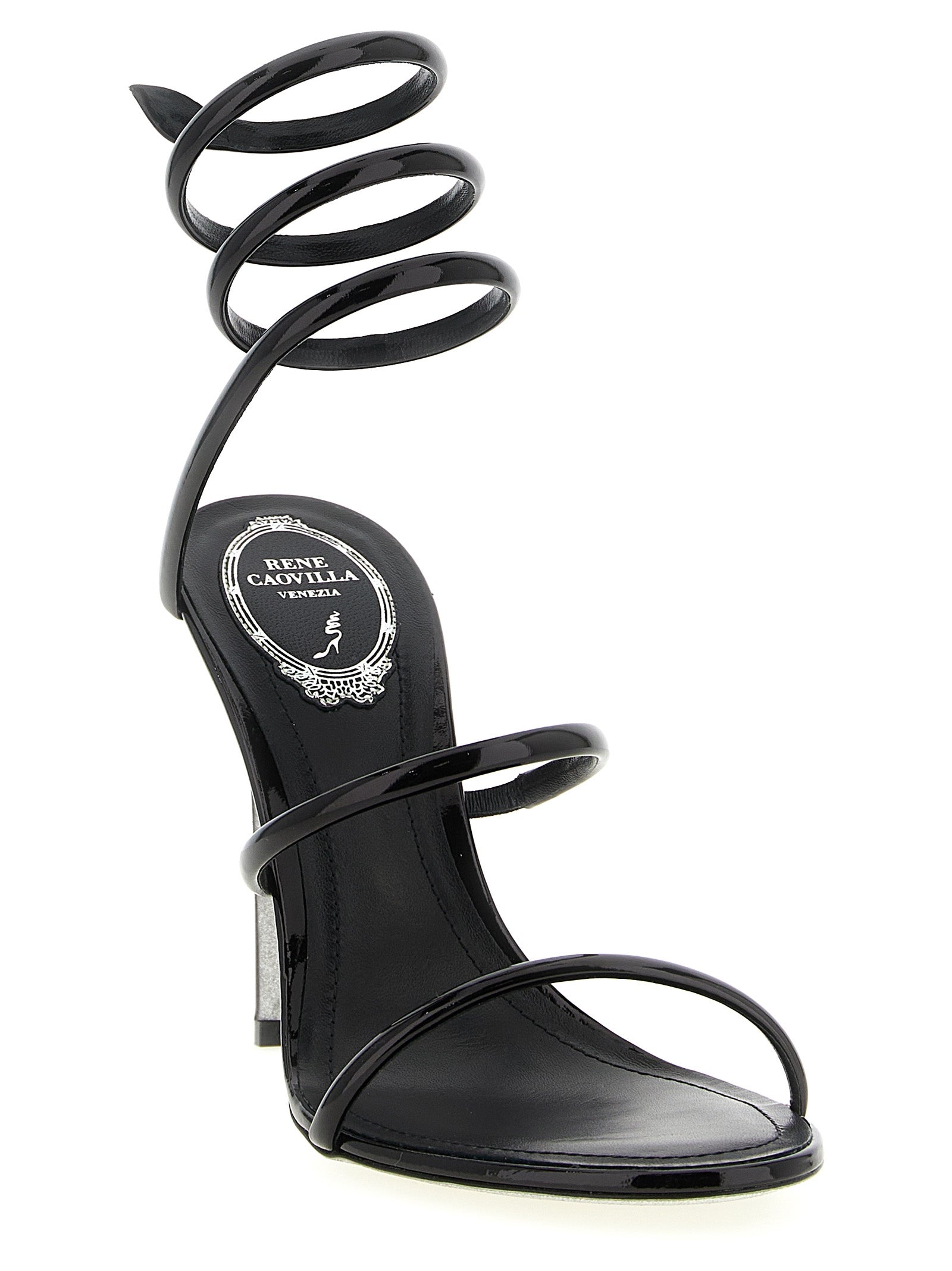 Rene Caovilla 100% Calfskin Leather sandal in black — view 2