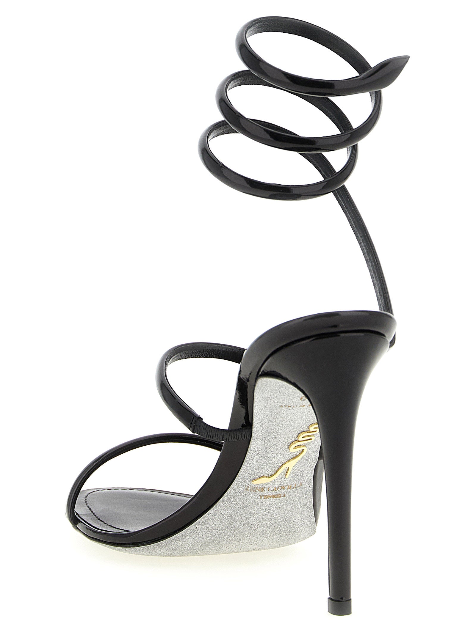 Rene Caovilla 100% Calfskin Leather sandal in black — view 3
