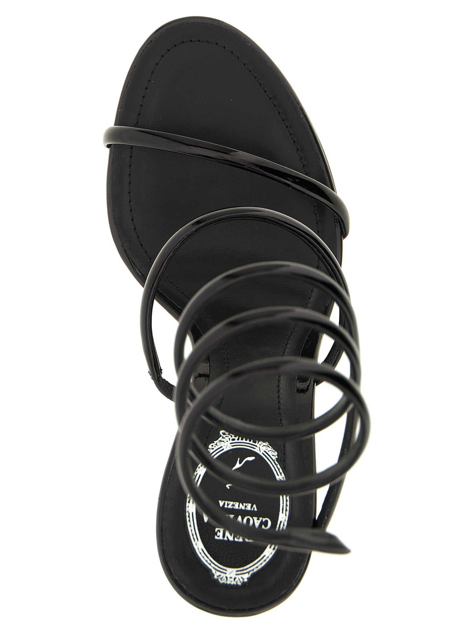 Rene Caovilla 100% Calfskin Leather sandal in black — view 4