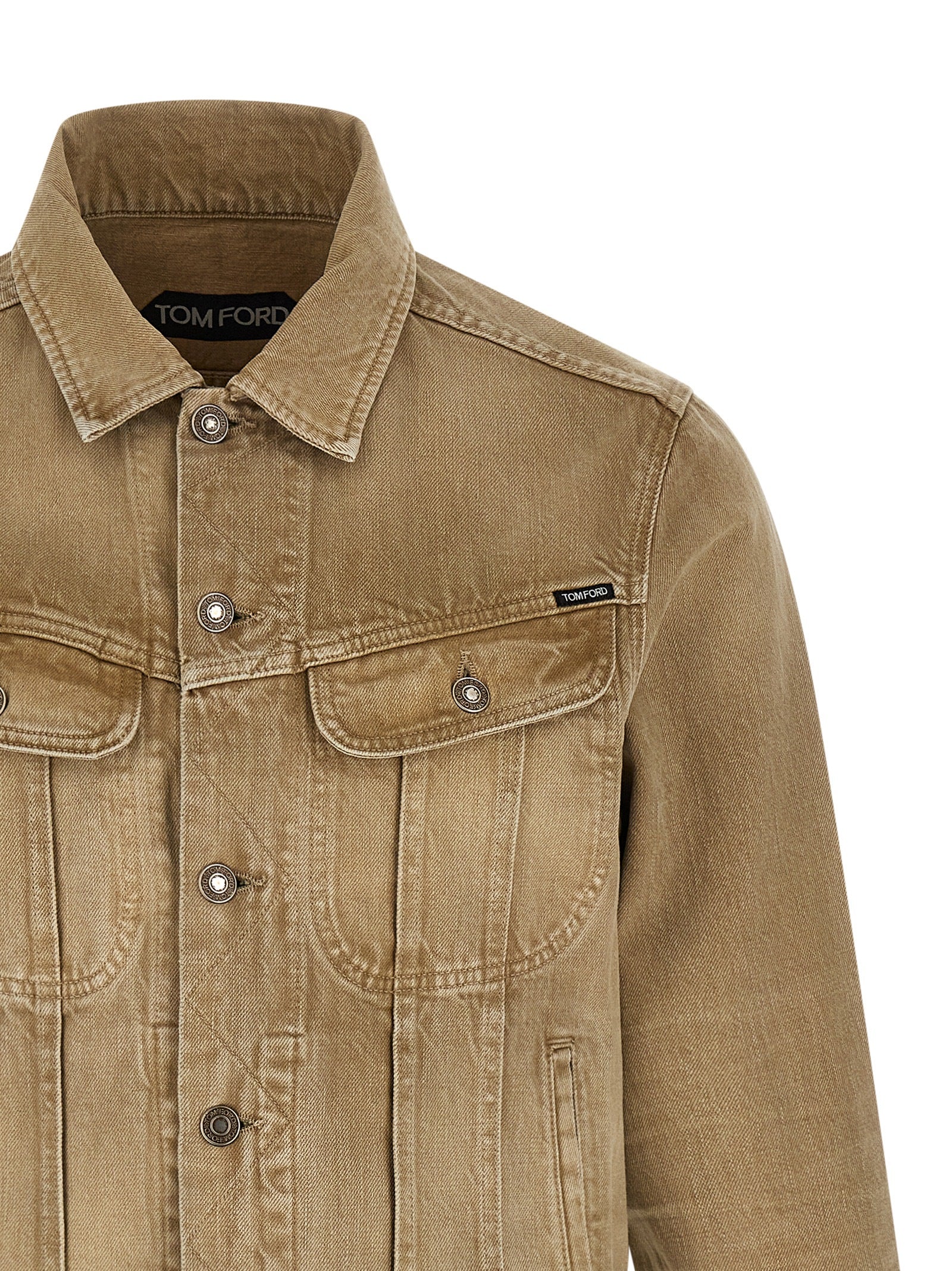 Tom Ford 100% cotton jacket in beige — view 3