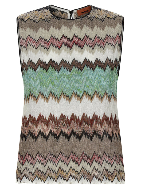 Missoni 83% viscose tank top in multicolor