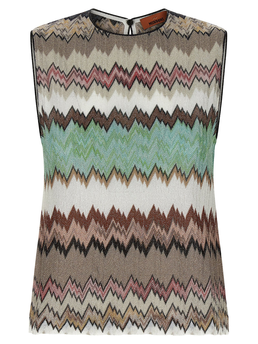 Missoni 83% viscose tank top in multicolor