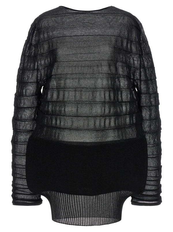 Issey Miyake 42% polyester sweater in black