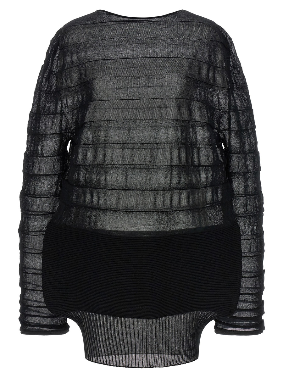 Issey Miyake 42% polyester sweater in black