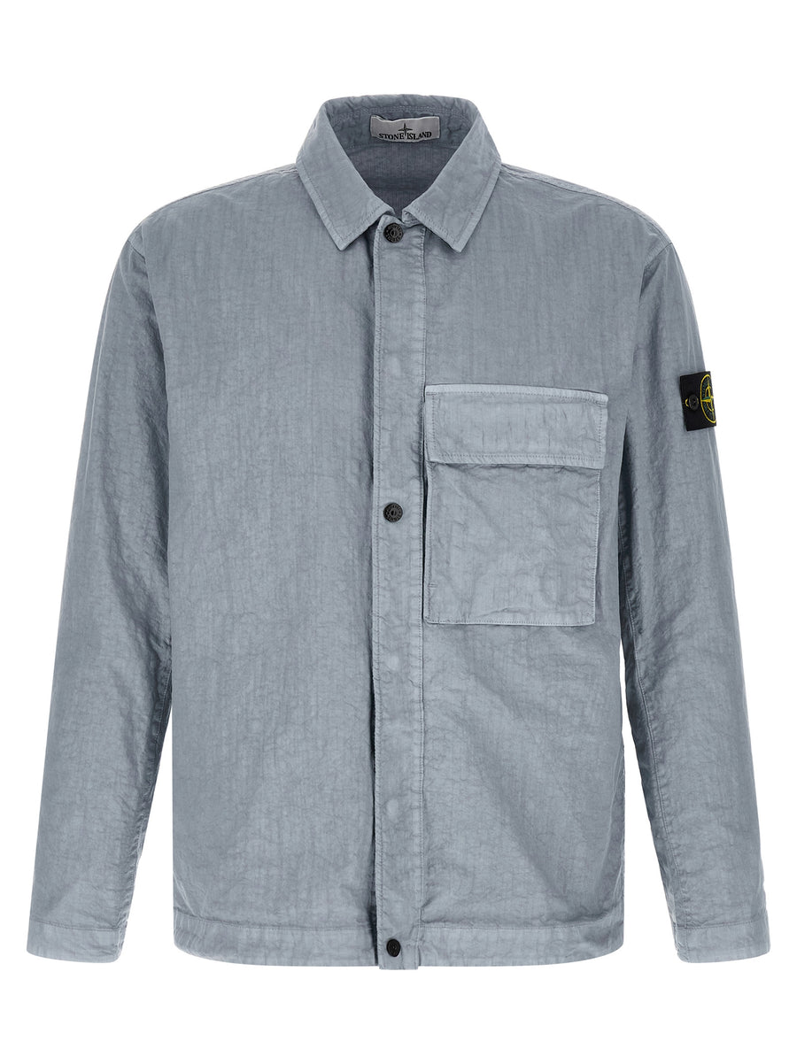 Stone Island 100% Polyamide Fibers overshirt in blue