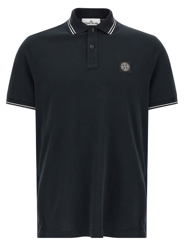 Stone Island 95% Cotton polo shirt in navy
