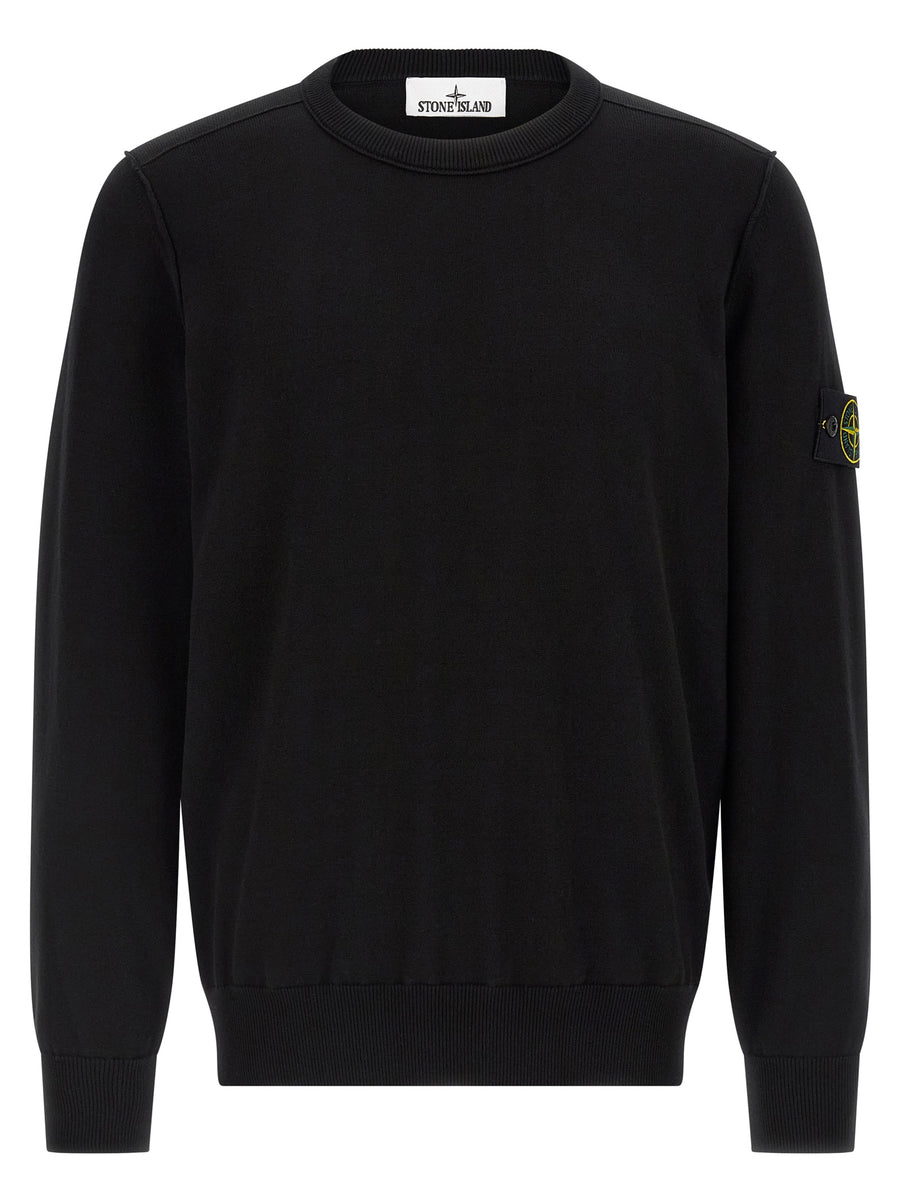 Stone Island 100% cotton sweater in black