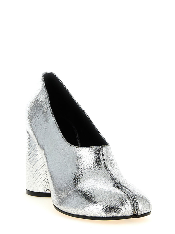Maison Margiela 100% Calfskin Leather pump in silver — view 2