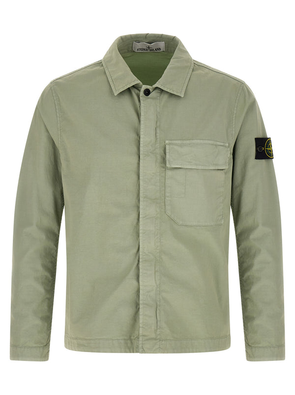 Stone Island 97% cotton overshirt in green