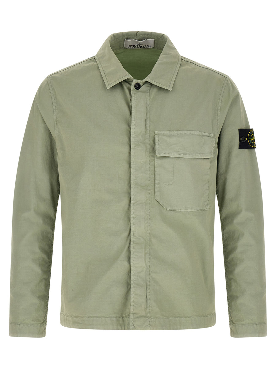 Stone Island 97% cotton overshirt in green
