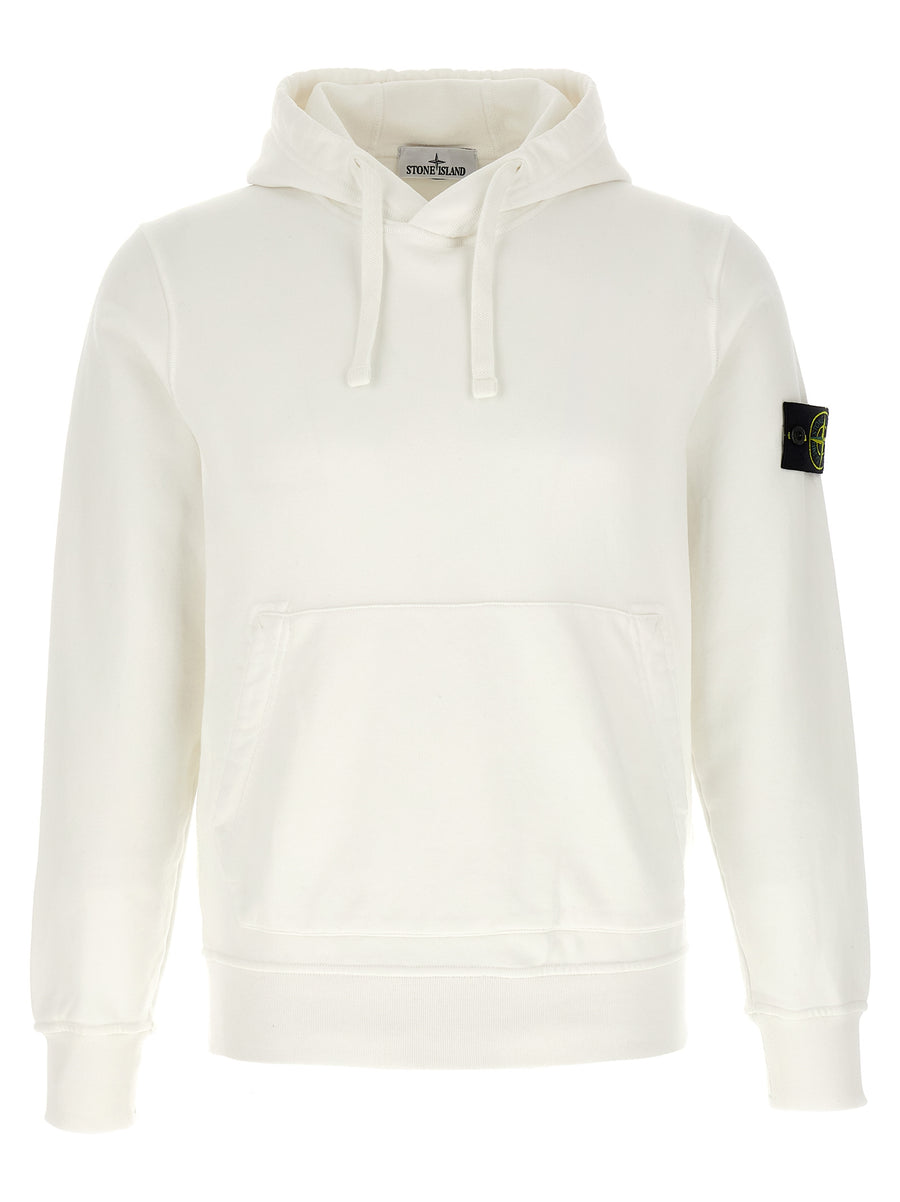 Stone Island 100% Cotton hoodie in white