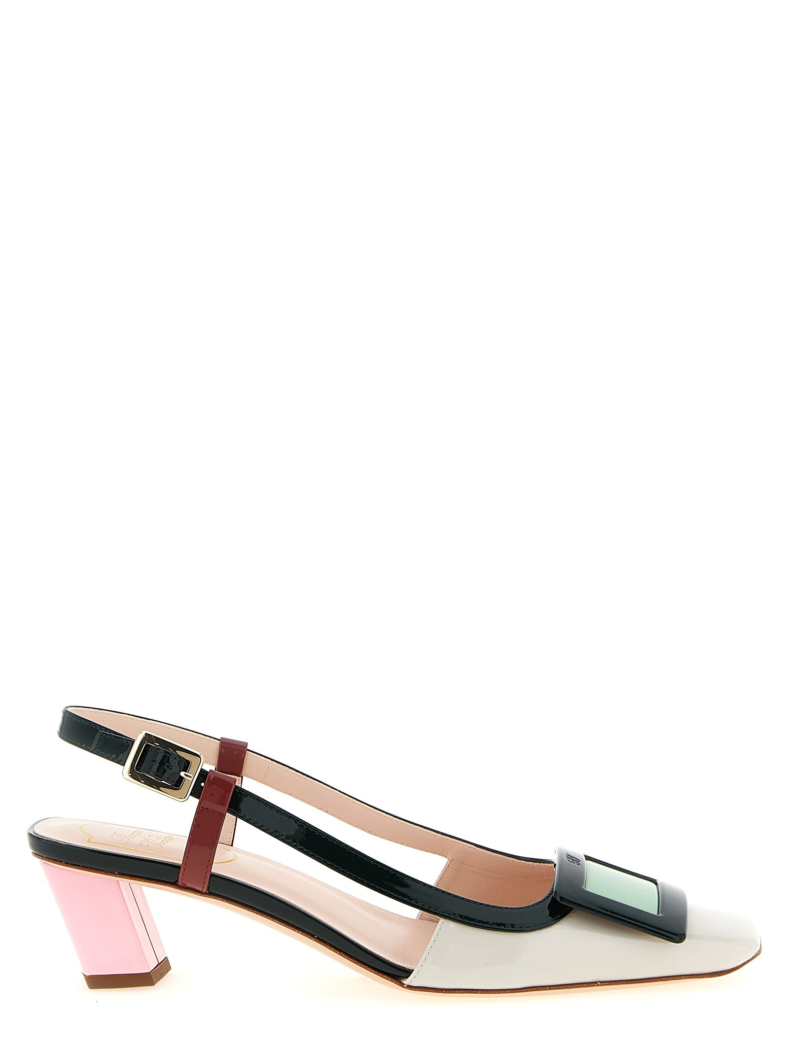 Roger Vivier 100% calfskin leather slingback pump in multicolor