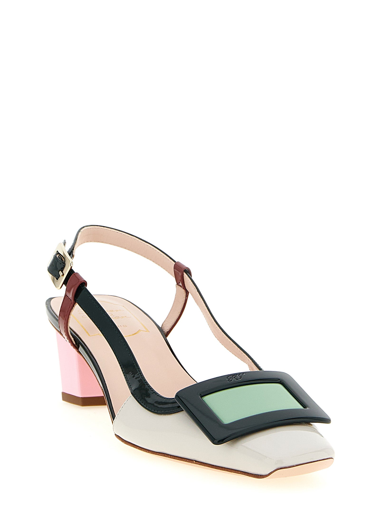 Roger Vivier 100% calfskin leather slingback pump in multicolor — view 2
