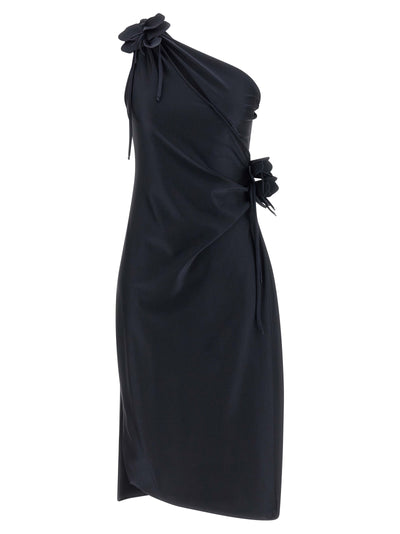 Coperni Asymmetric One-Shoulder Midi Dress — Black
