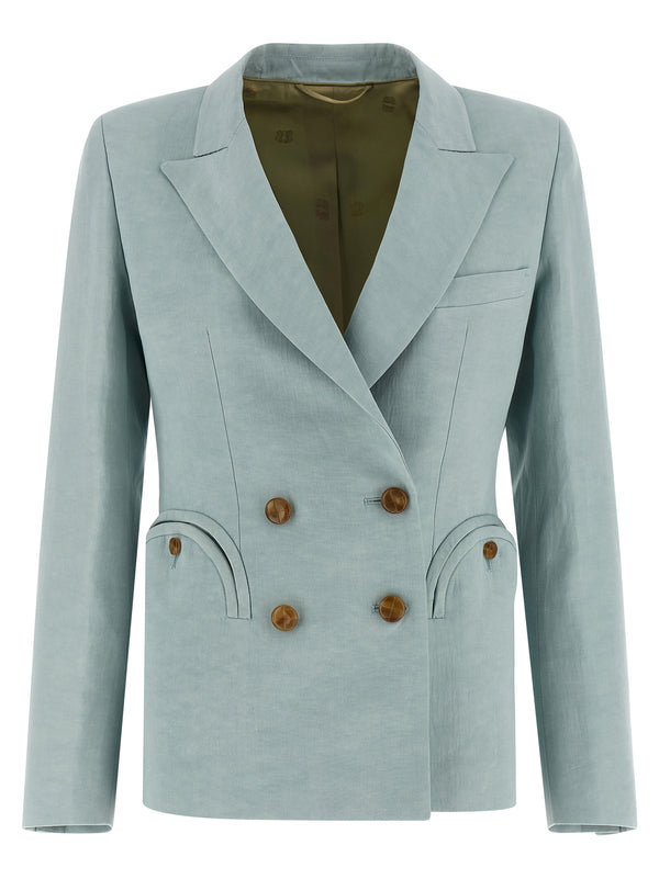 Blazé Milano 62% silk blazer in blue