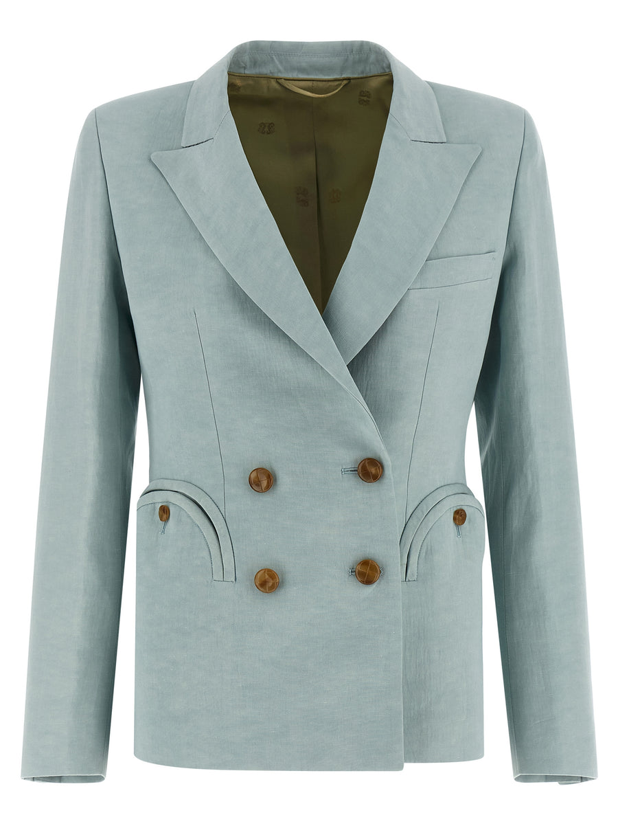 Blazé Milano 62% silk blazer in blue