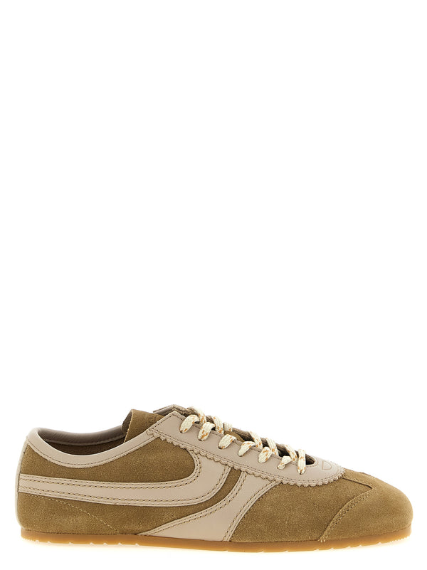 Dries Van Noten 80% calfskin leather sneaker in beige