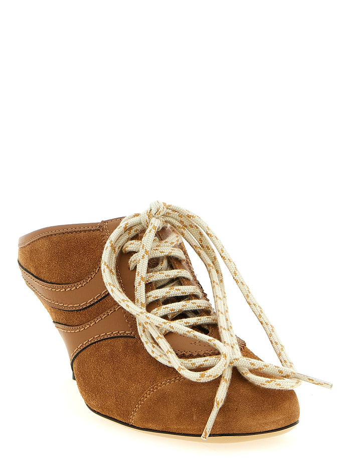 Dries Van Noten 100% calfskin leather heel mule in brown — view 2