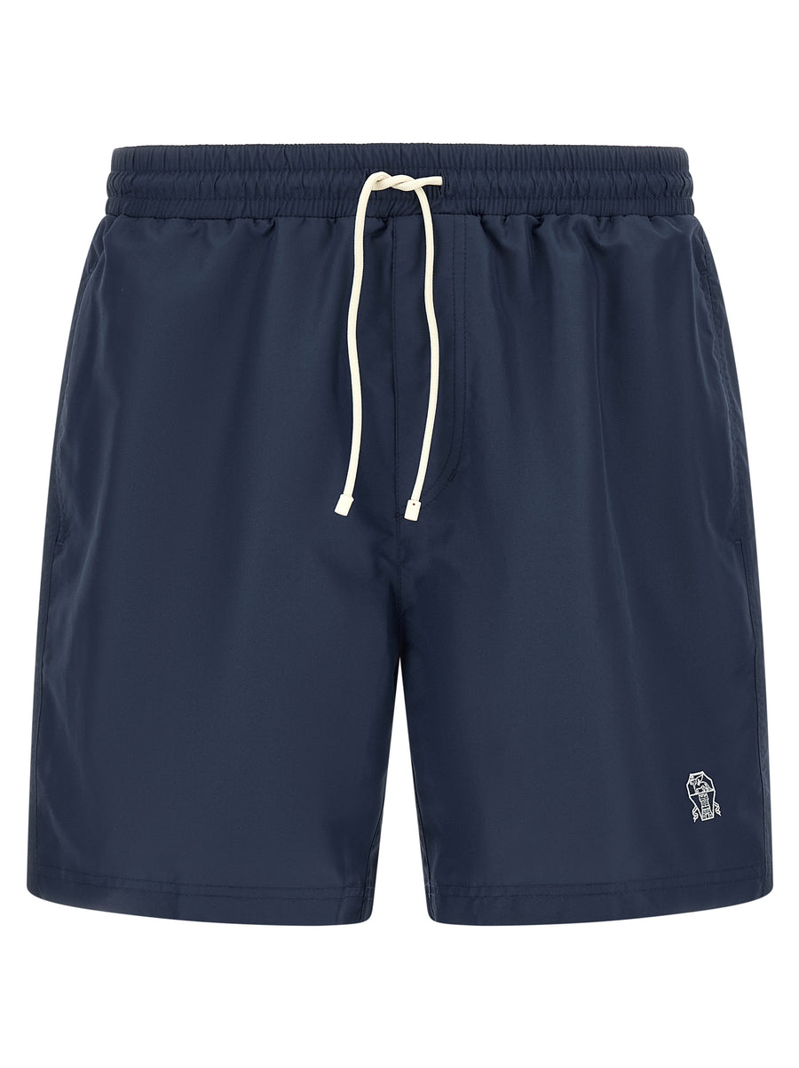 Brunello Cucinelli 100% Polyester swim shorts in navy