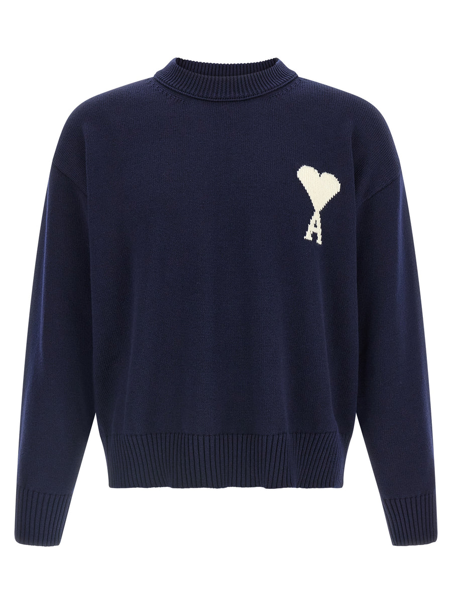 AMI Paris 53% Wool sweatshirt in blue