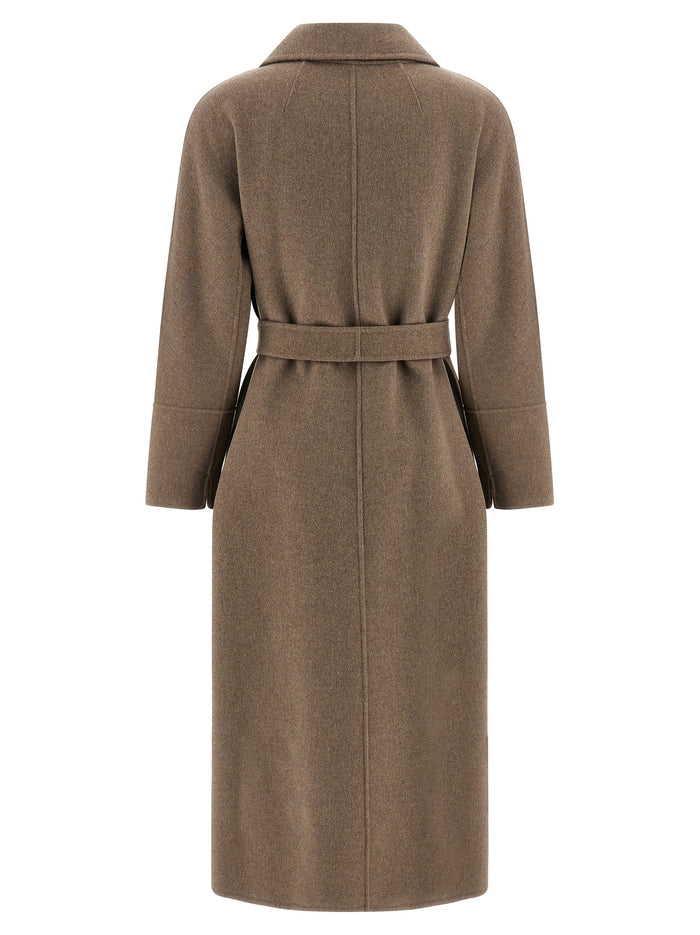 'S Max Mara 100% Virgin Wool coat in brown — view 2