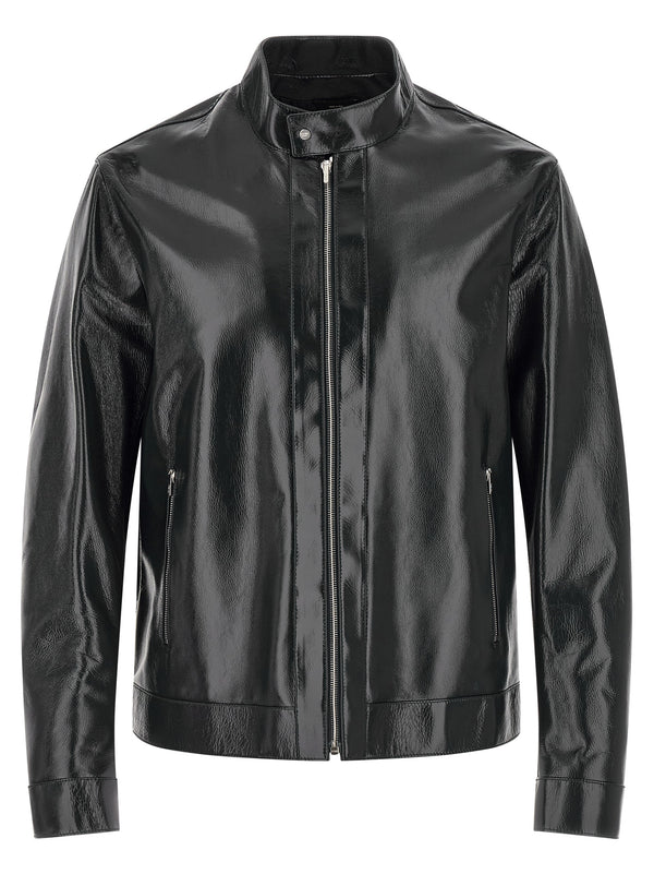 Fendi 100% lamb leather jacket in blue