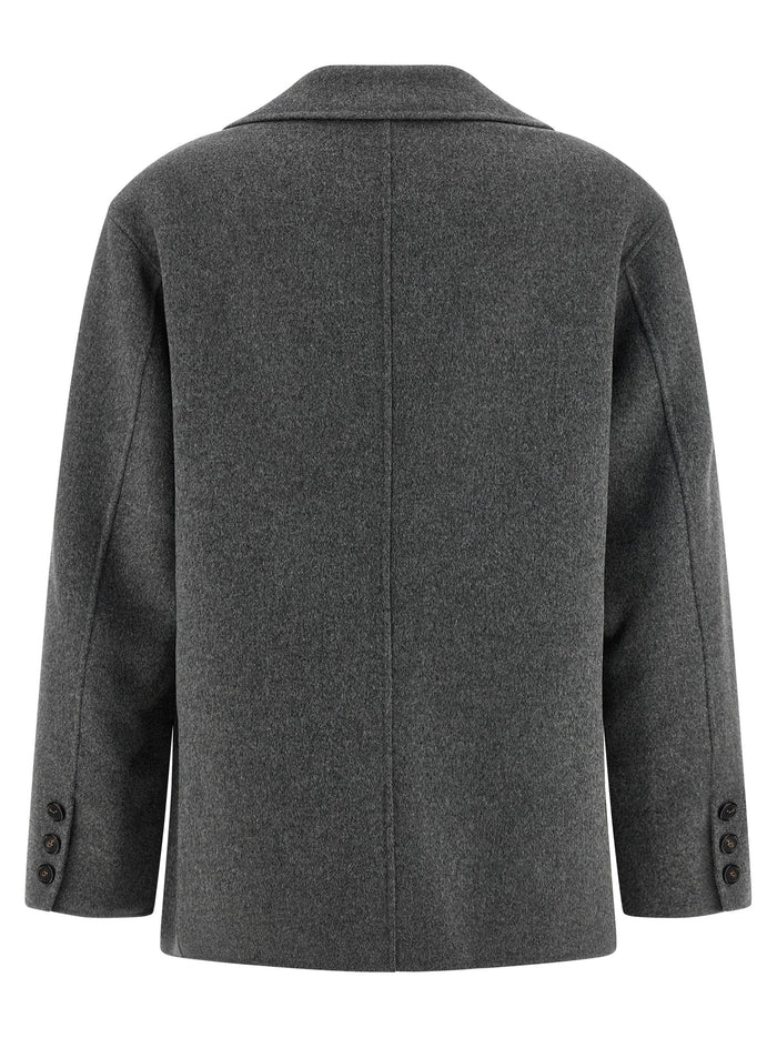 'S Max Mara 100% Virgin Wool blazer in gray — view 2