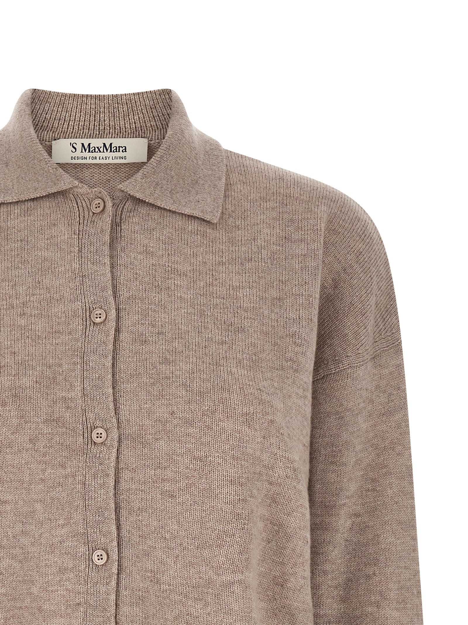 'S Max Mara 80% wool cardigan in beige — view 3