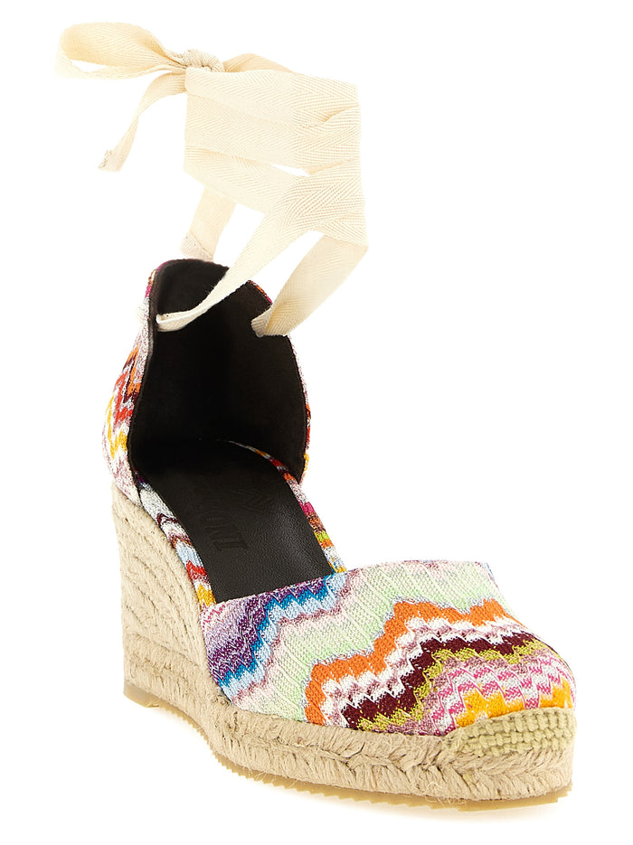 Missoni Raschel fabric with lamé threads espadrille sandal in multicolor — view 2
