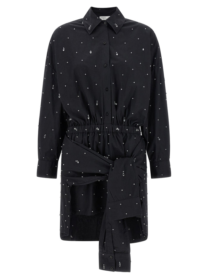 Giuseppe Di Morabito 100% Cotton shirt dress in black