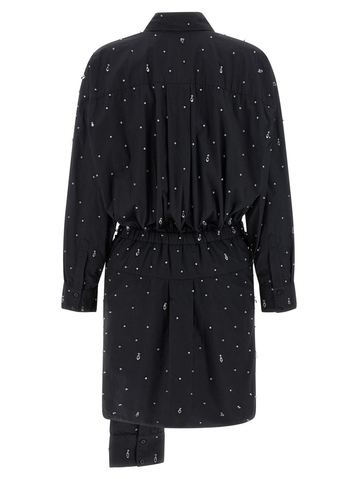 Giuseppe Di Morabito 100% Cotton shirt dress in black — view 2