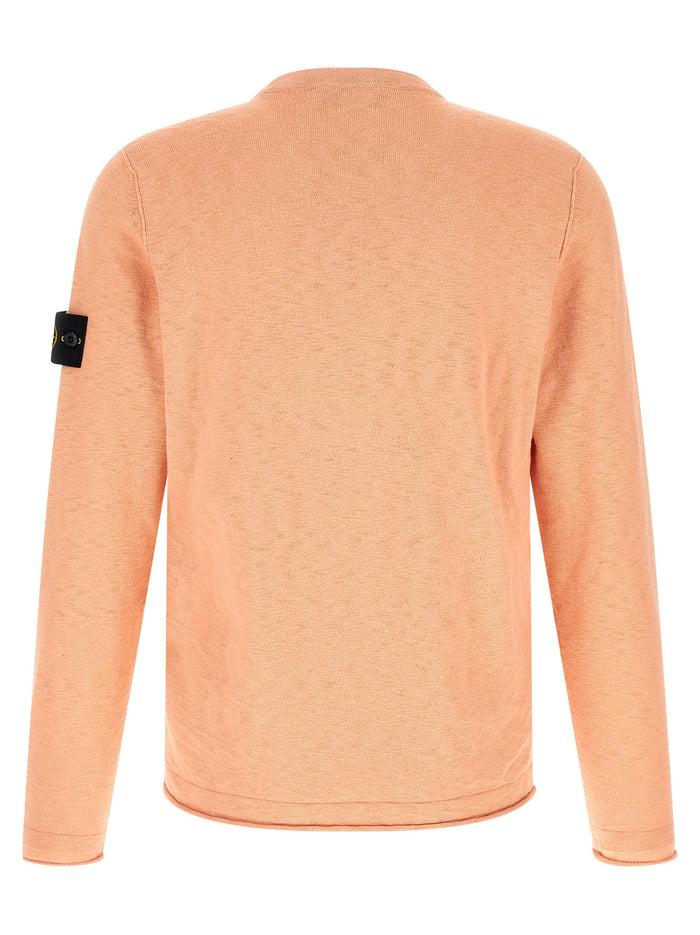 Stone Island 78% cotton sweatshirt in pink — view 2