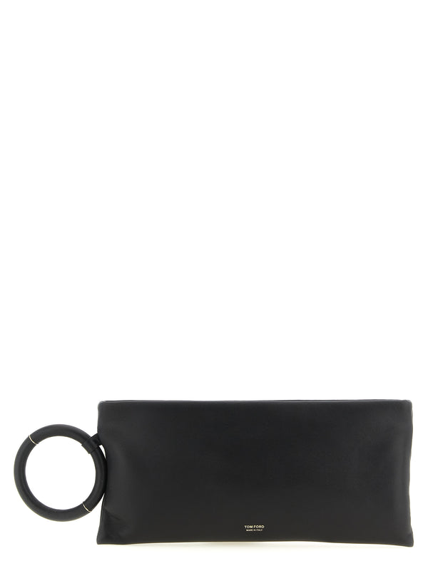Tom Ford 100% Sheepskin Leather clutch in black
