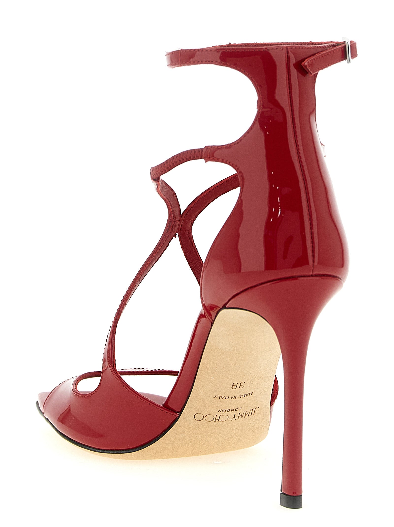 Jimmy Choo 85% Leather sandal in red — view 3