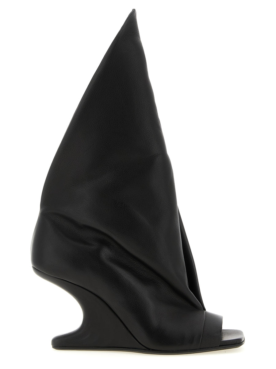 Rick Owens 100% calfskin leather sandal in black