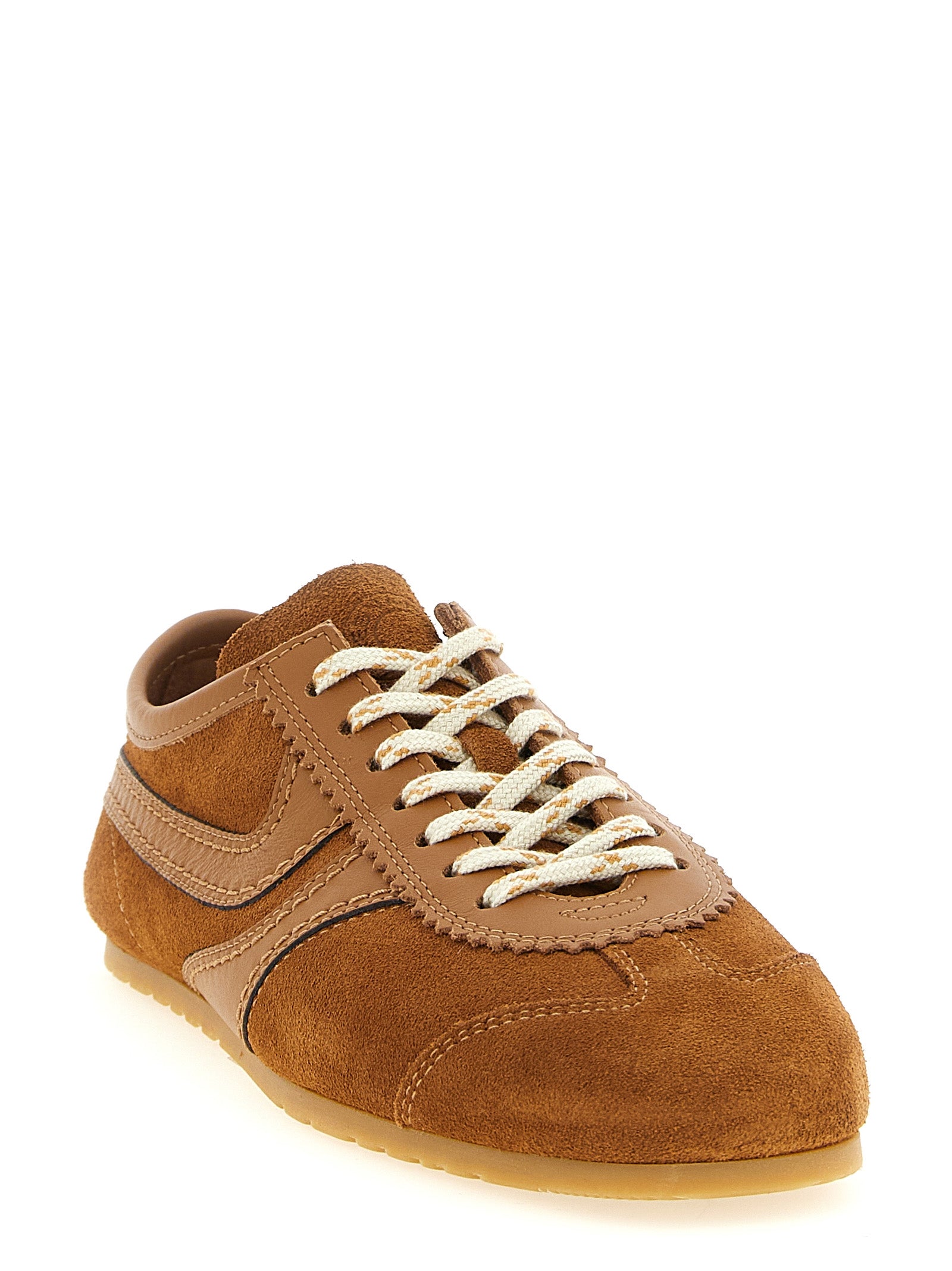 Dries Van Noten 80% calfskin leather flat in brown — view 2