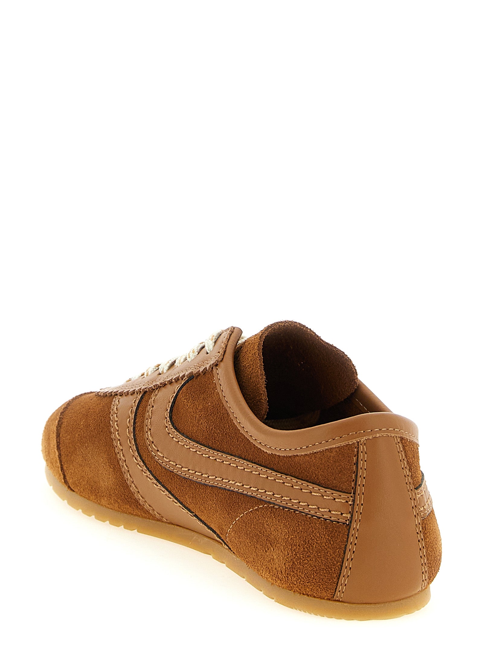 Dries Van Noten 80% calfskin leather flat in brown — view 3