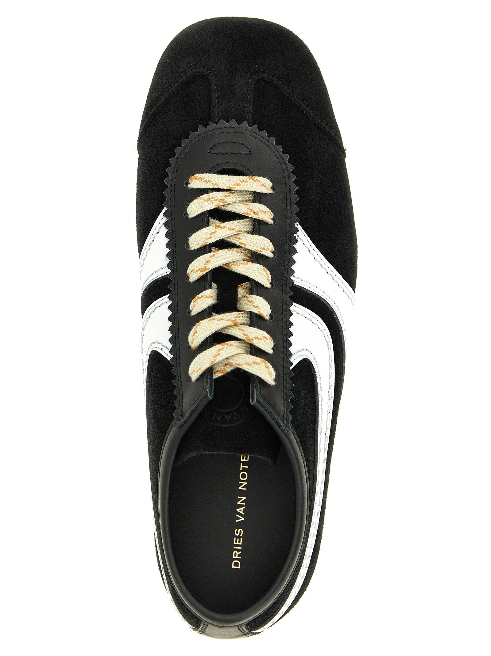 Dries Van Noten 80% calfskin leather sneaker in black — view 3